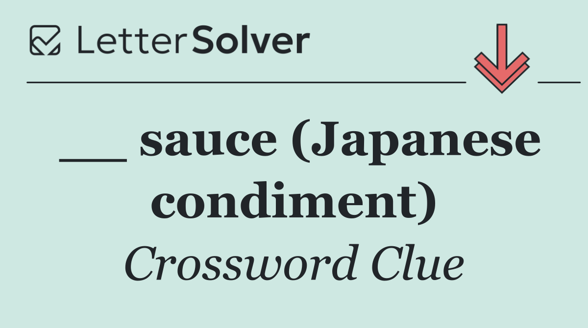 __ sauce (Japanese condiment)