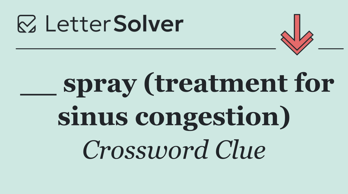 __ spray (treatment for sinus congestion)