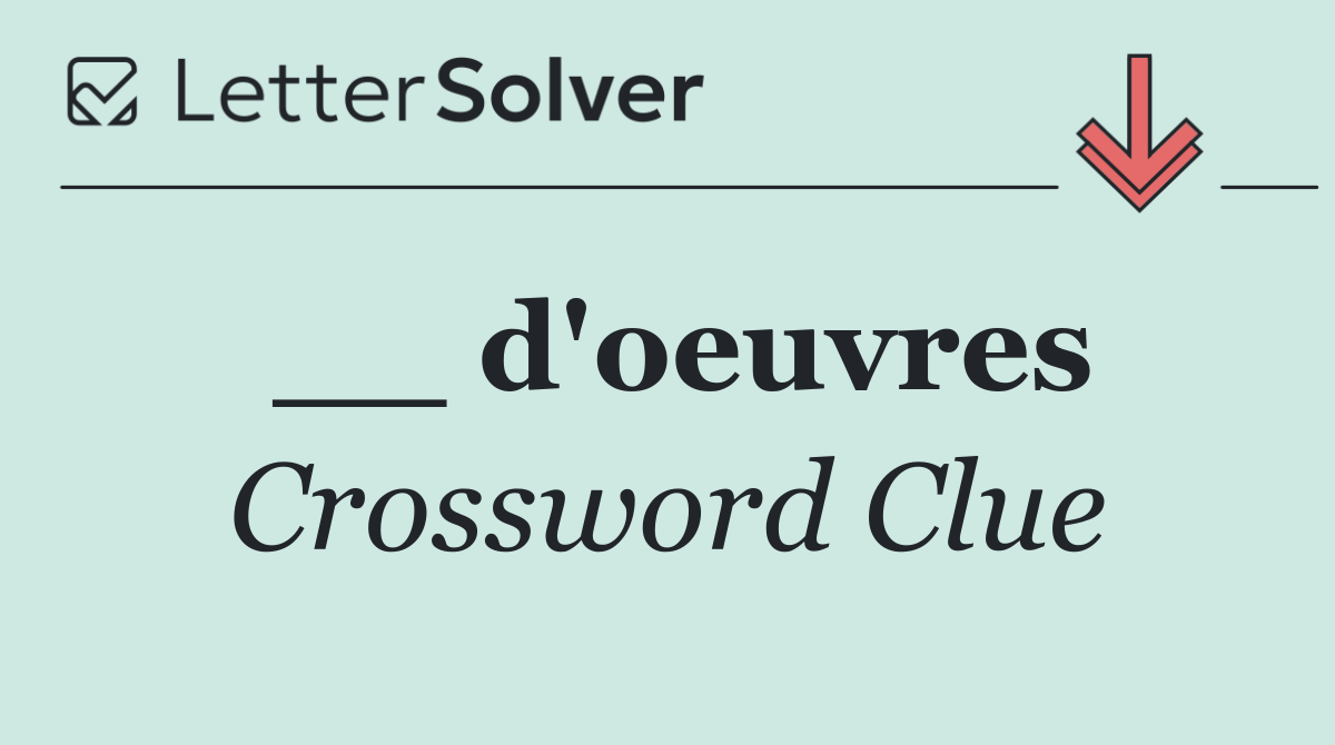 __ d'oeuvres