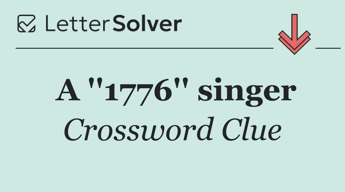 A ''1776'' singer