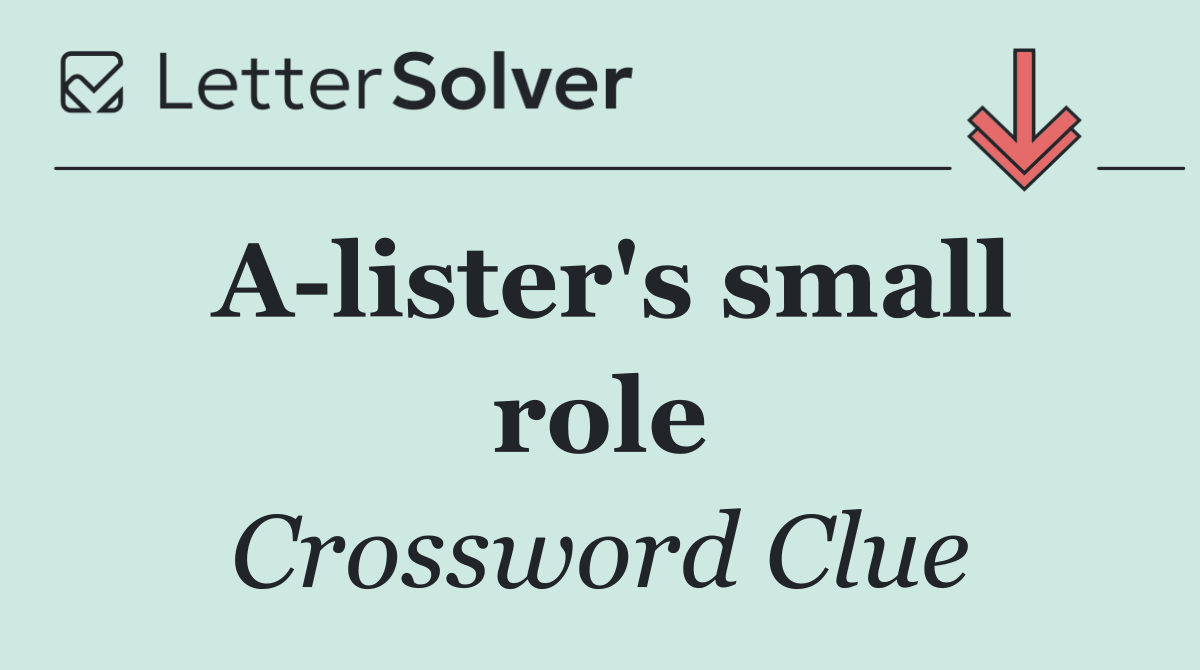 A lister's small role