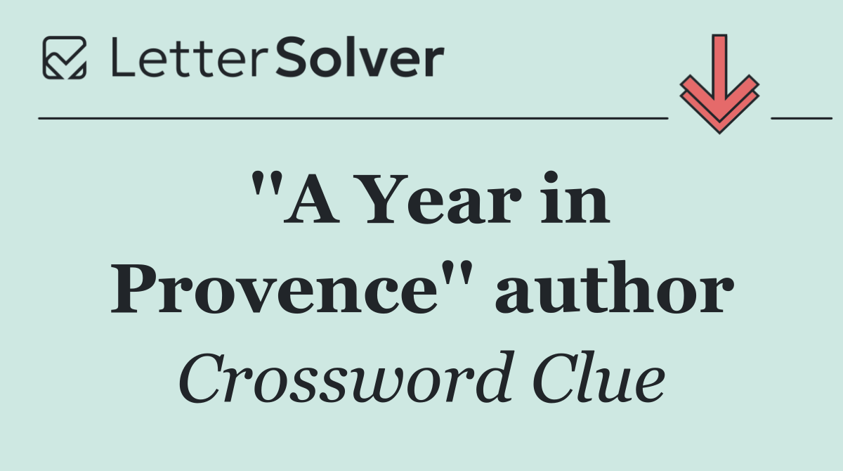 ''A Year in Provence'' author