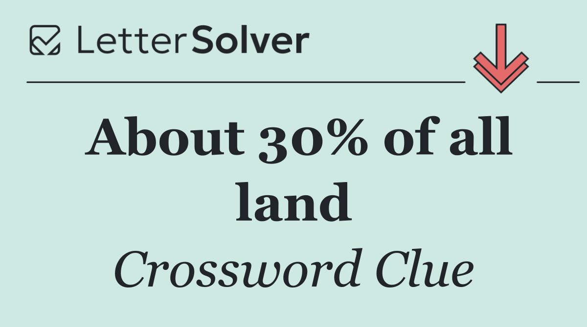 About 30% of all land