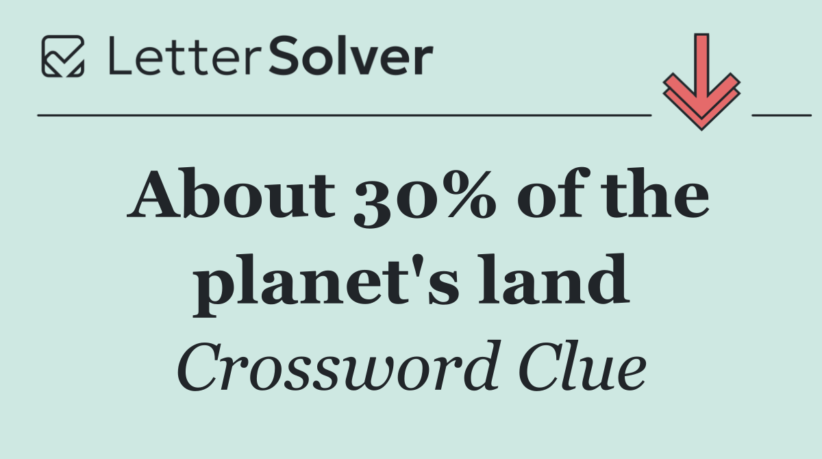 About 30% of the planet's land