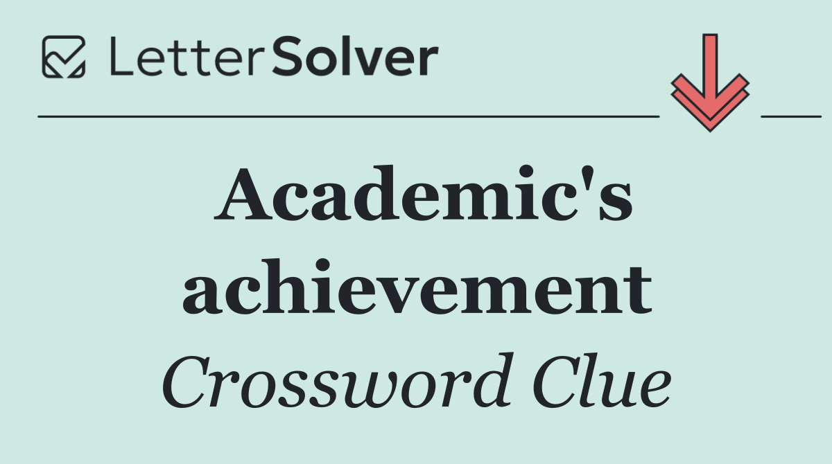 Academic's achievement