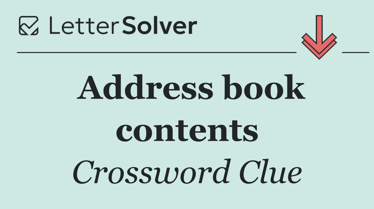 Address book contents