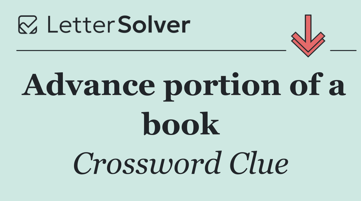 Advance portion of a book