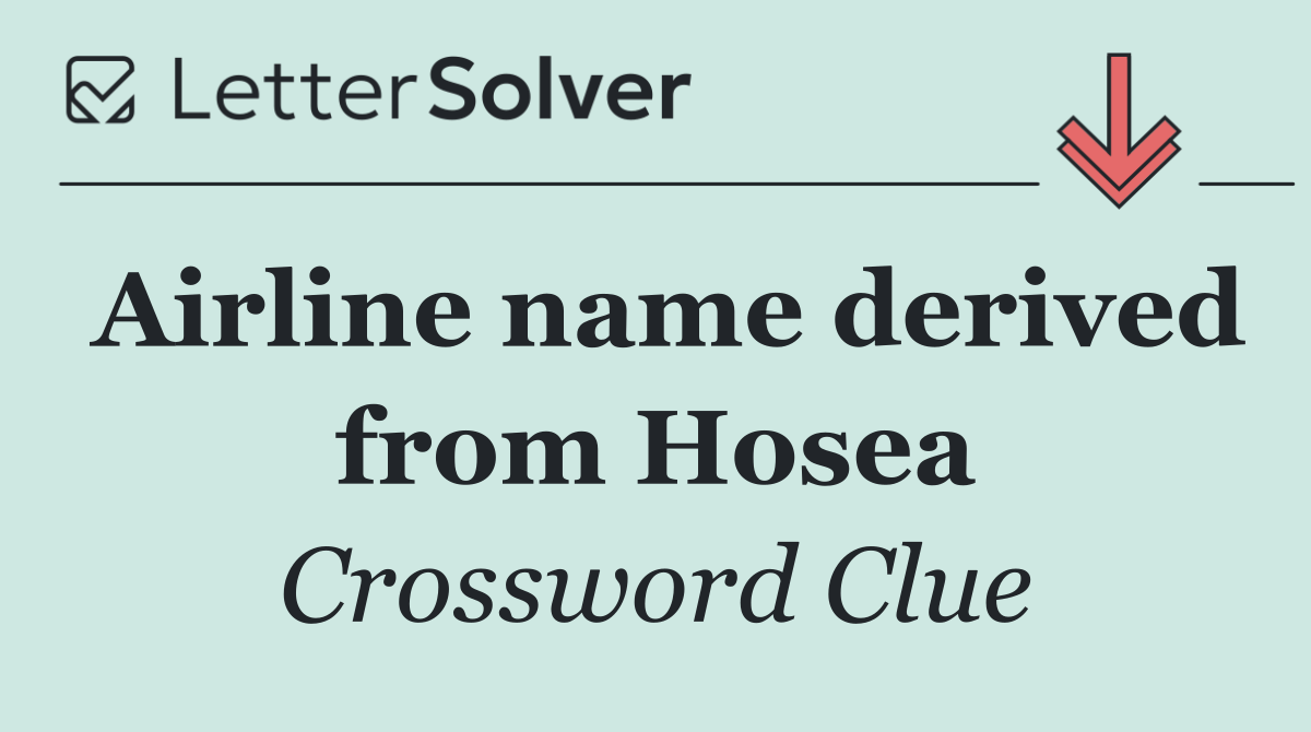 Airline name derived from Hosea