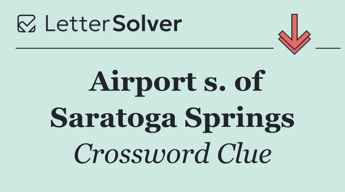 Airport s. of Saratoga Springs
