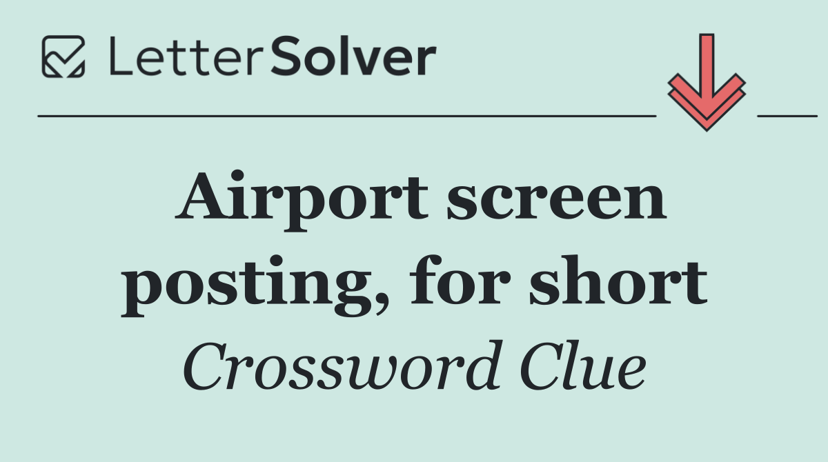 Airport screen posting, for short
