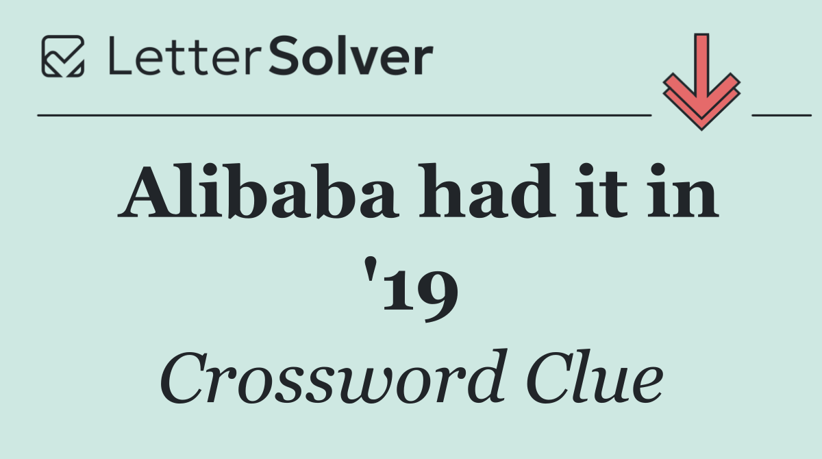 Alibaba had it in '19