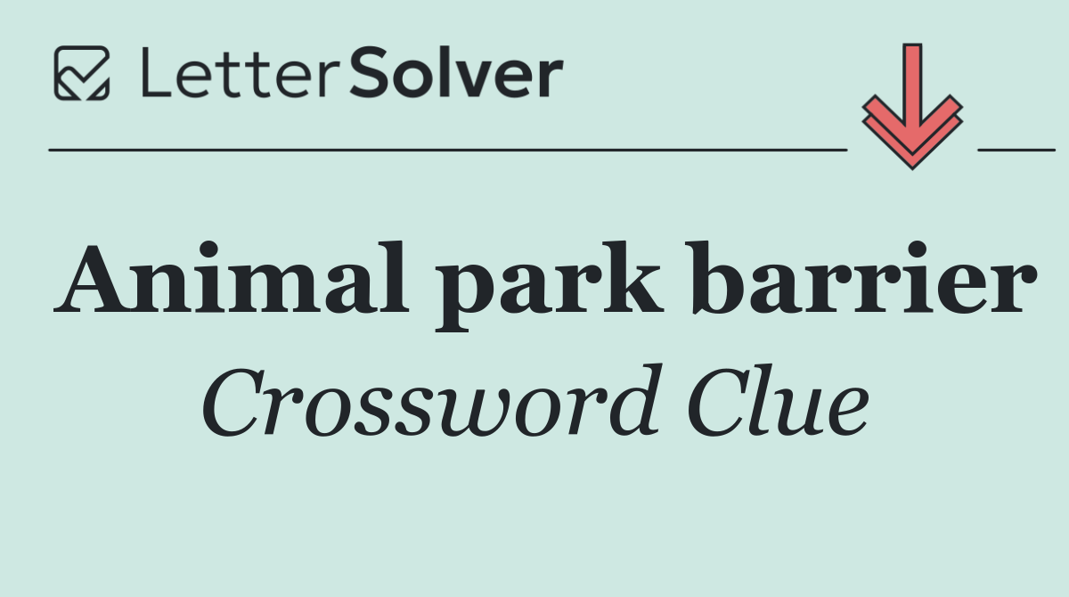 Animal park barrier