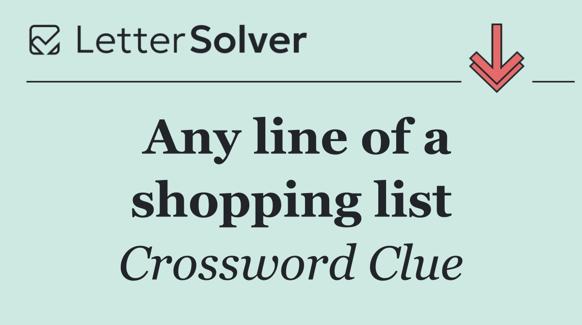 Any line of a shopping list