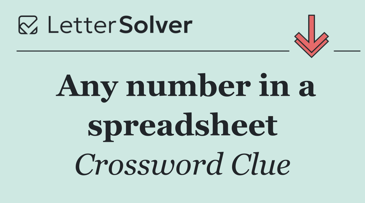 Any number in a spreadsheet