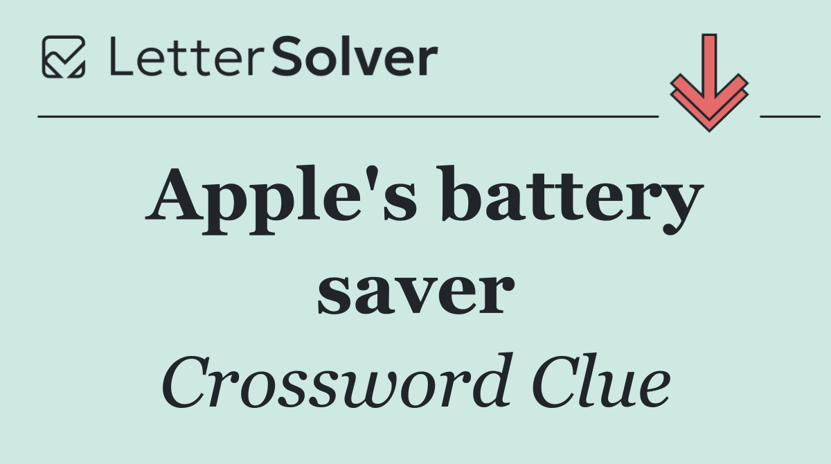 Apple's battery saver