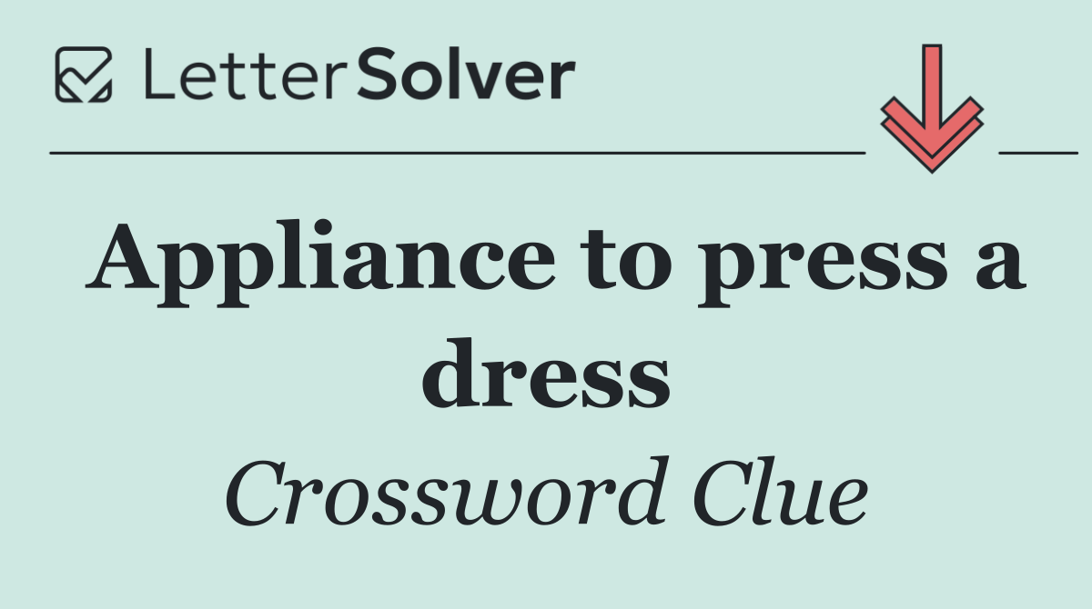 Appliance to press a dress