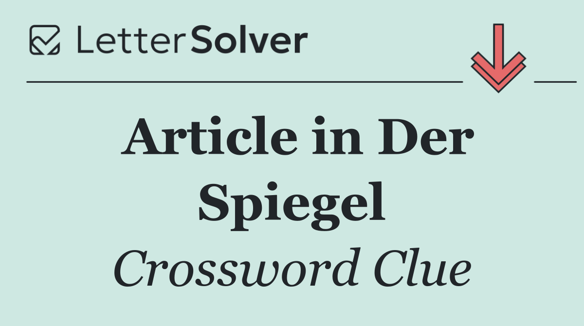 Article in Der Spiegel