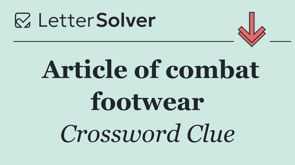 Article of combat footwear
