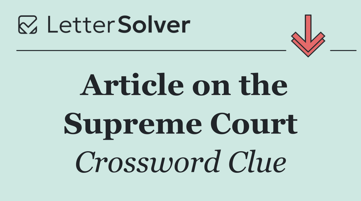 Article on the Supreme Court
