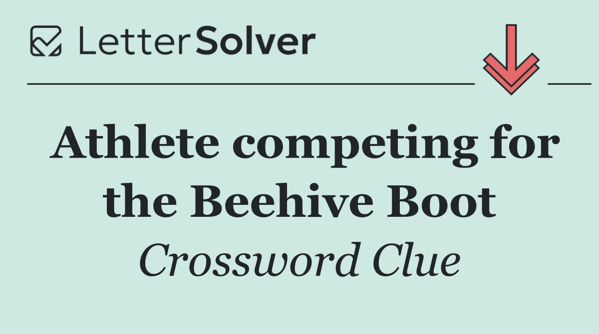 Athlete competing for the Beehive Boot