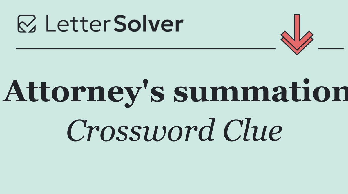 Attorney's summation