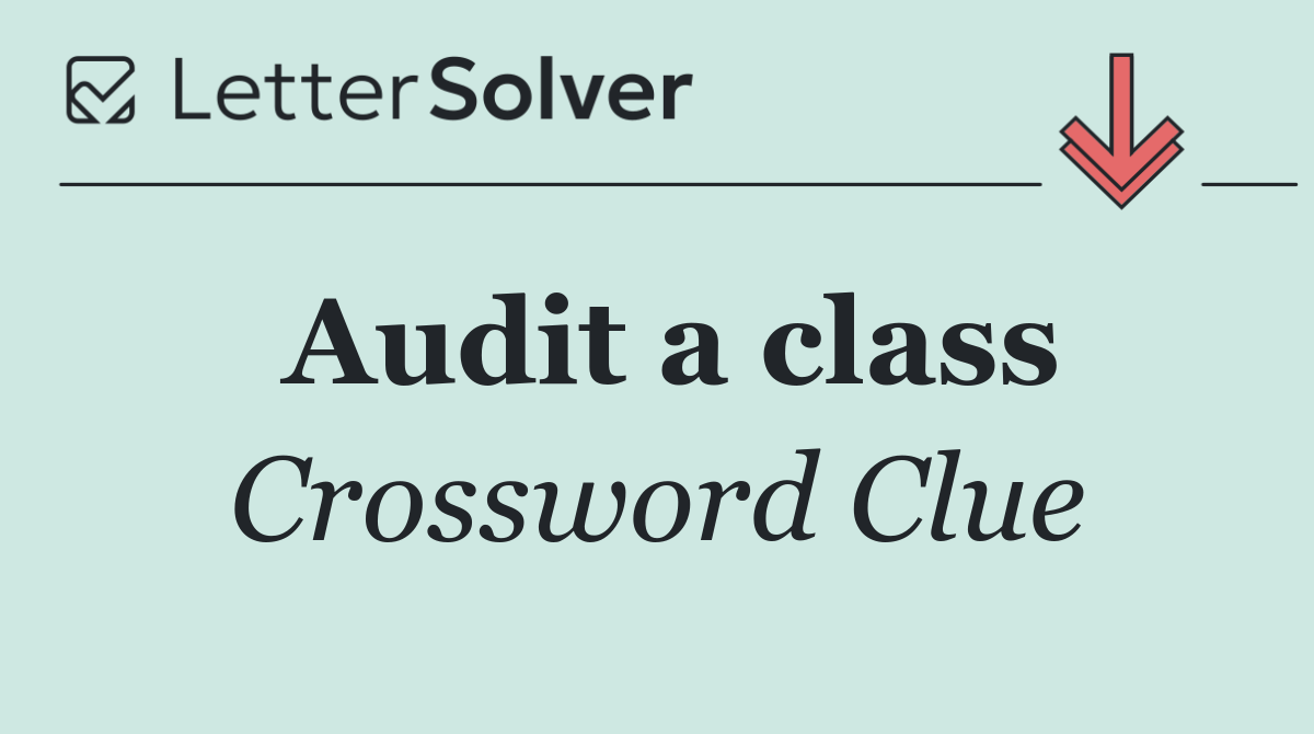 Audit a class