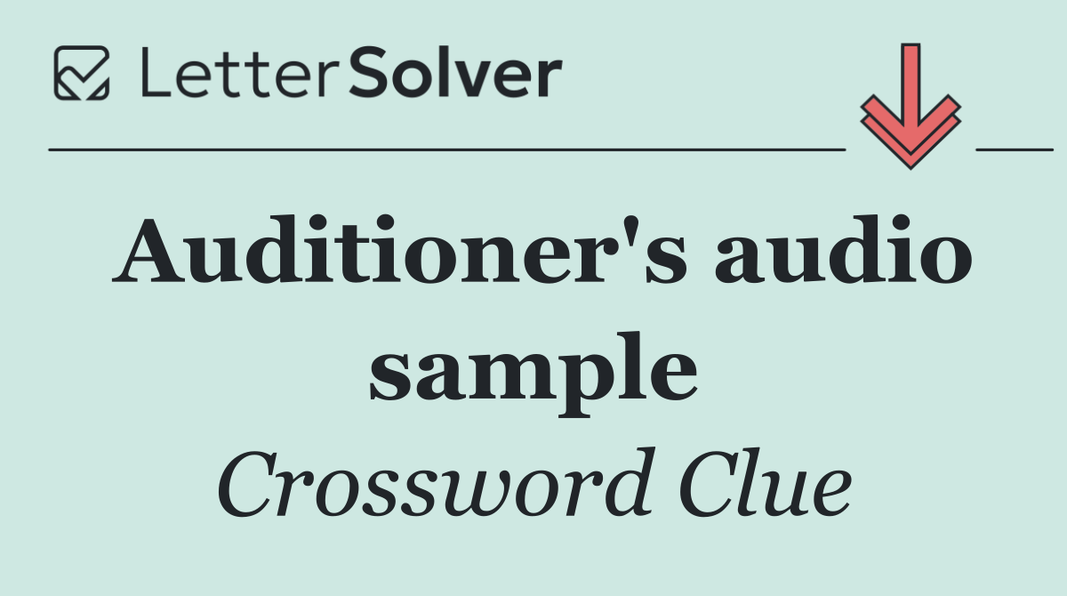Auditioner's audio sample
