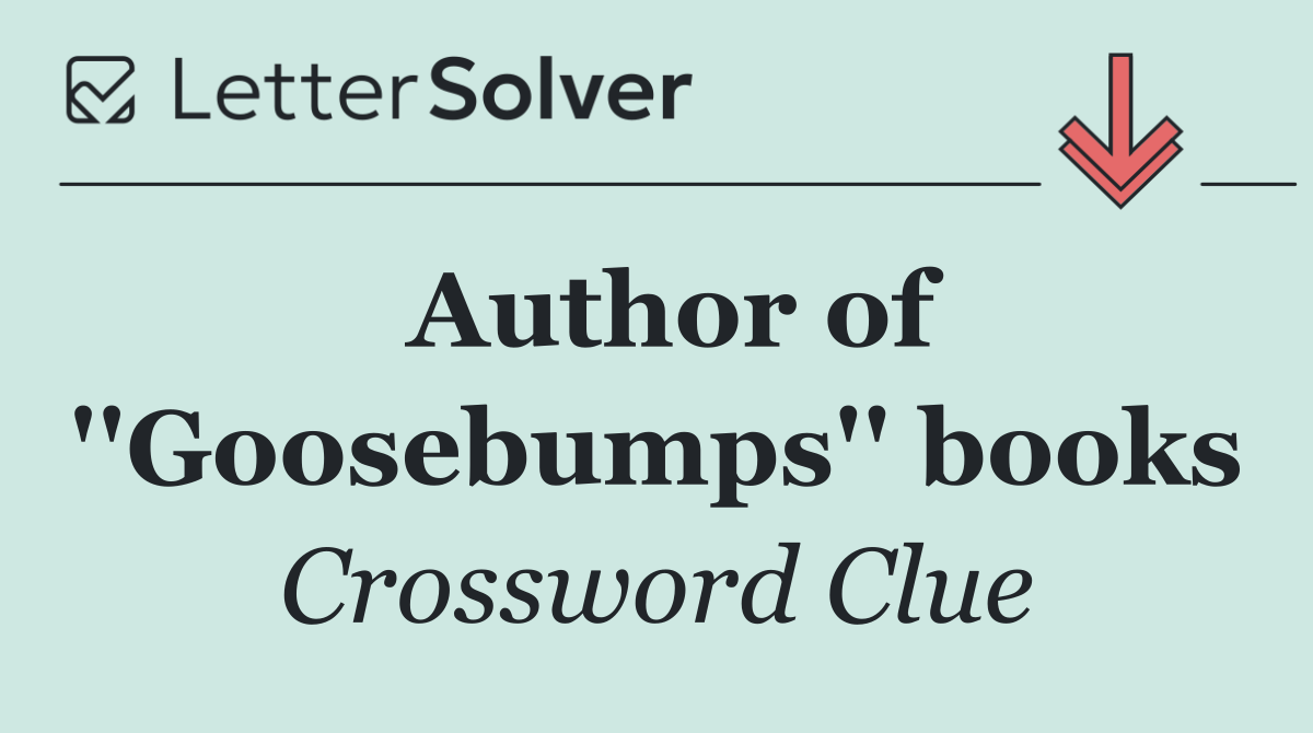 Author of ''Goosebumps'' books