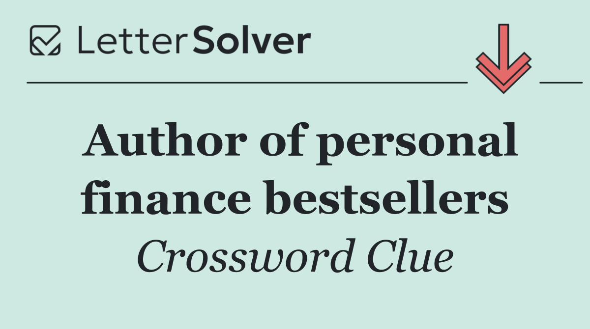 Author of personal finance bestsellers