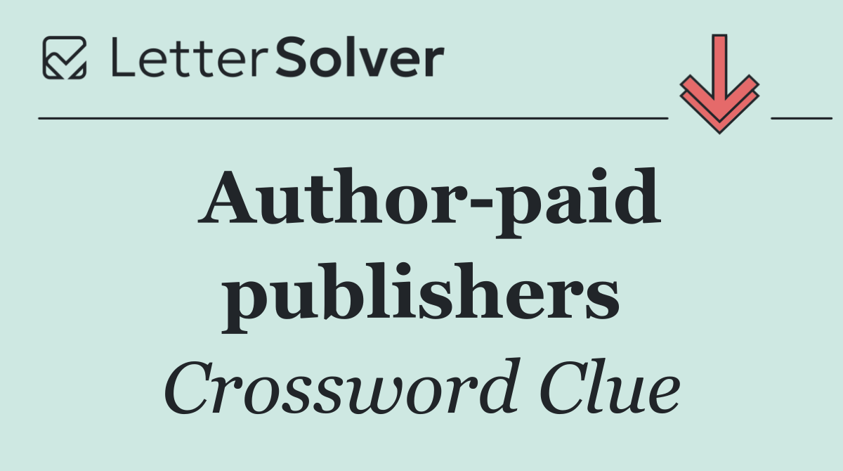 Author paid publishers