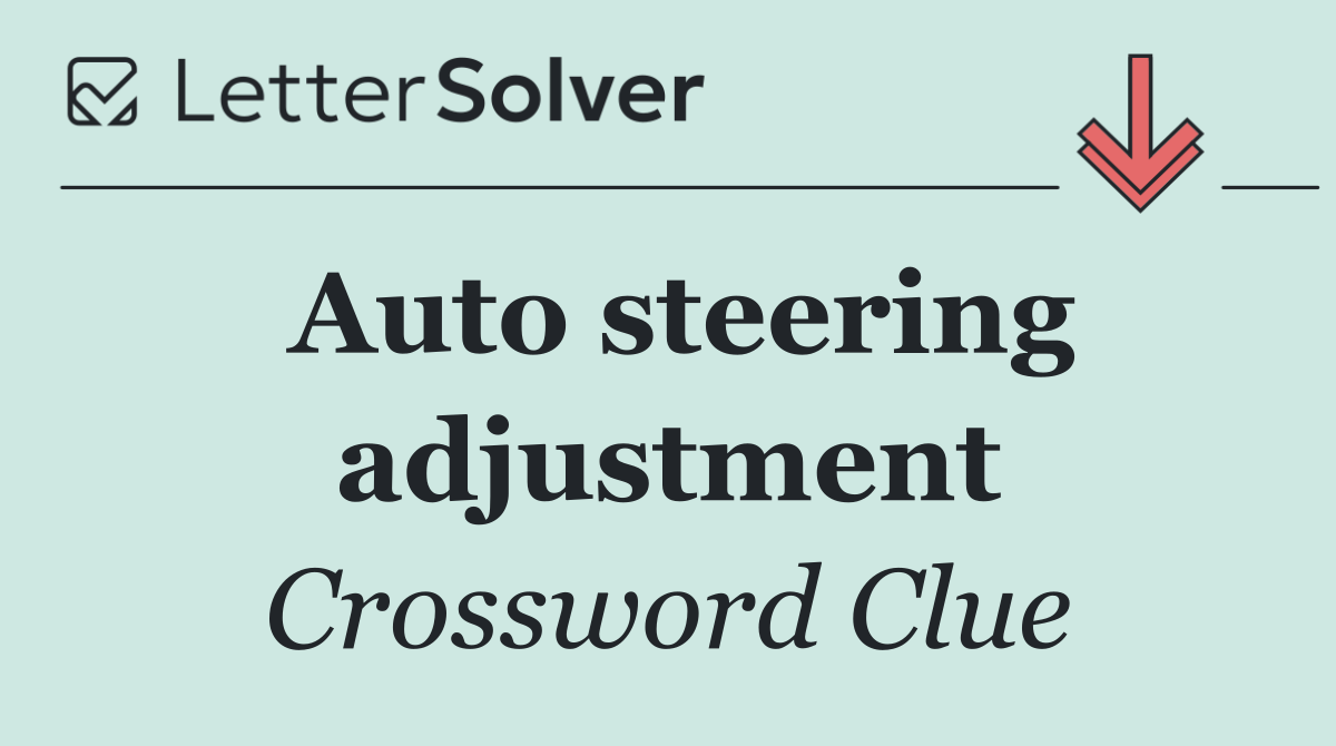 Auto steering adjustment