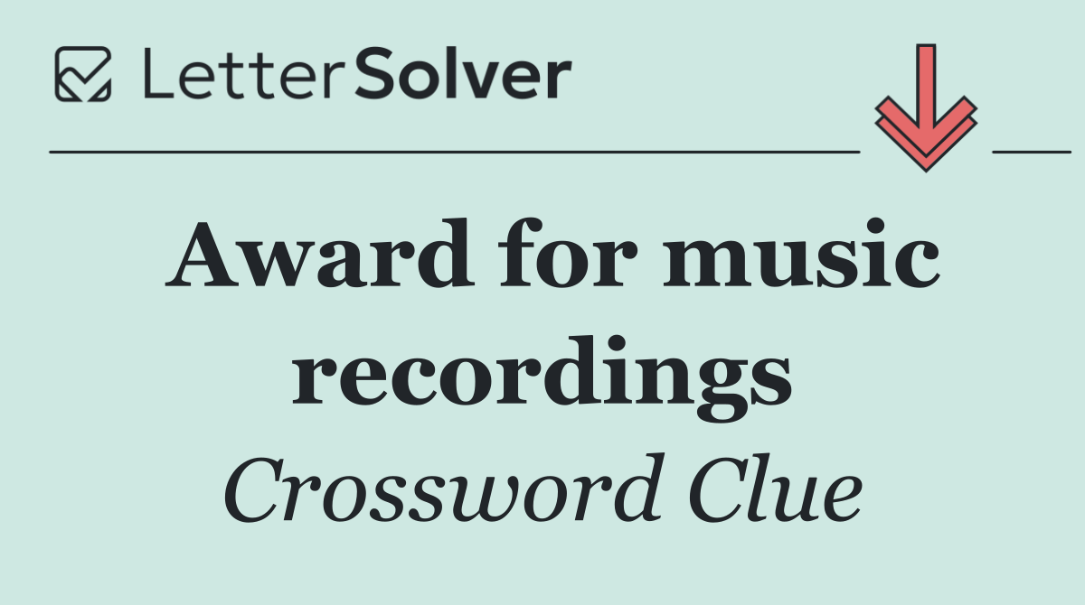 Award for music recordings