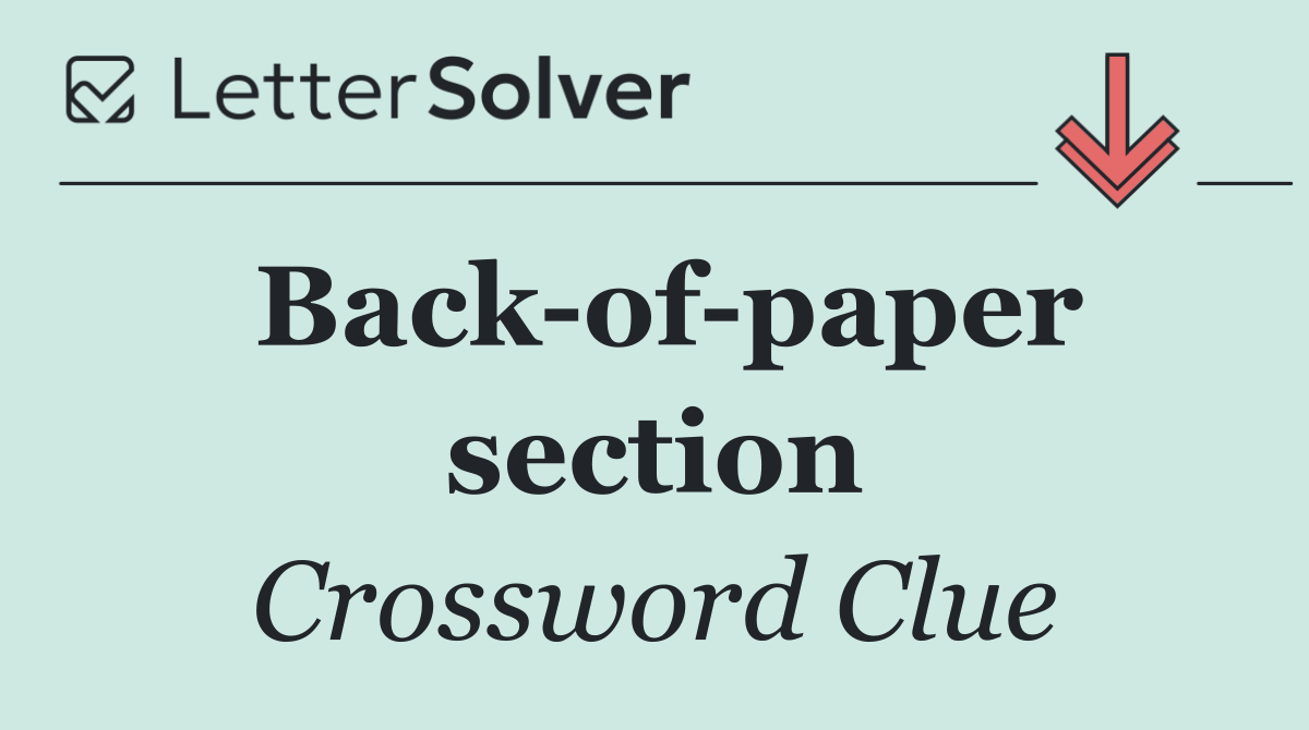Back of paper section