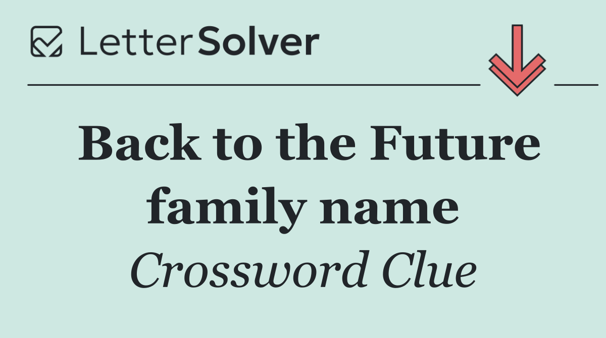Back to the Future family name