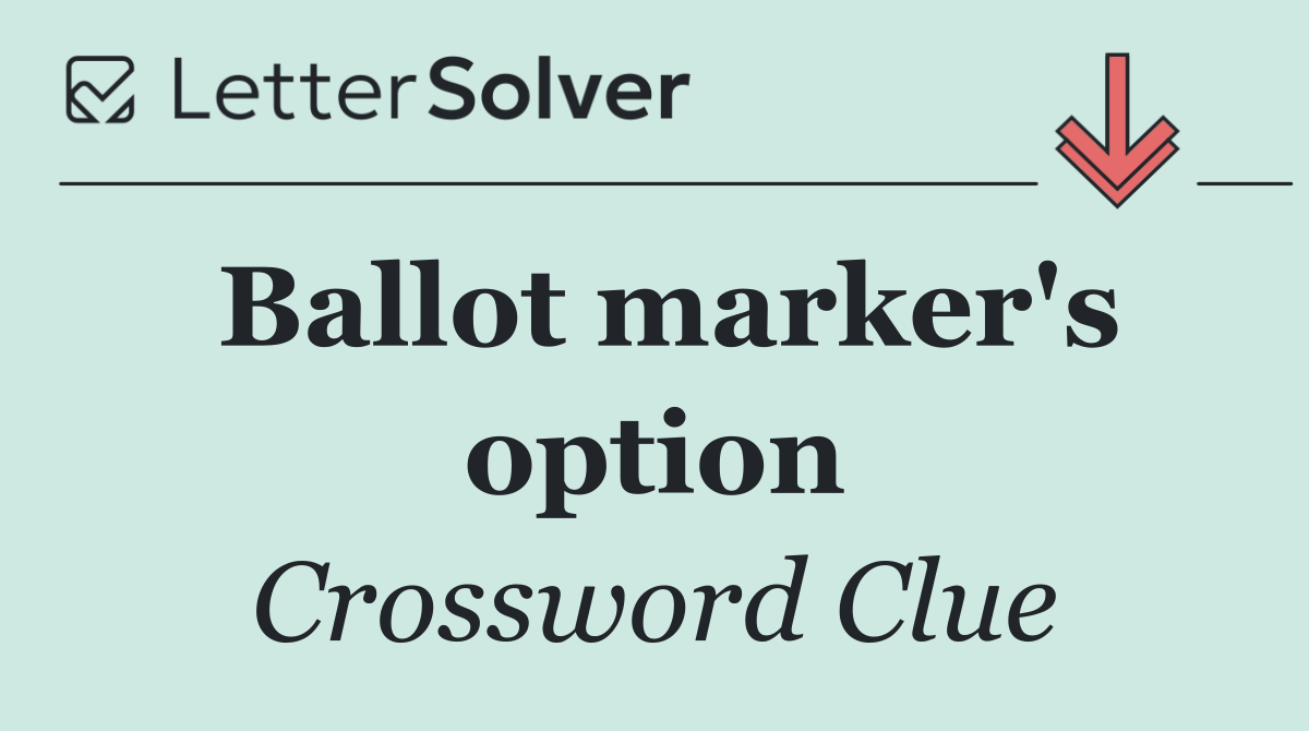 Ballot marker's option