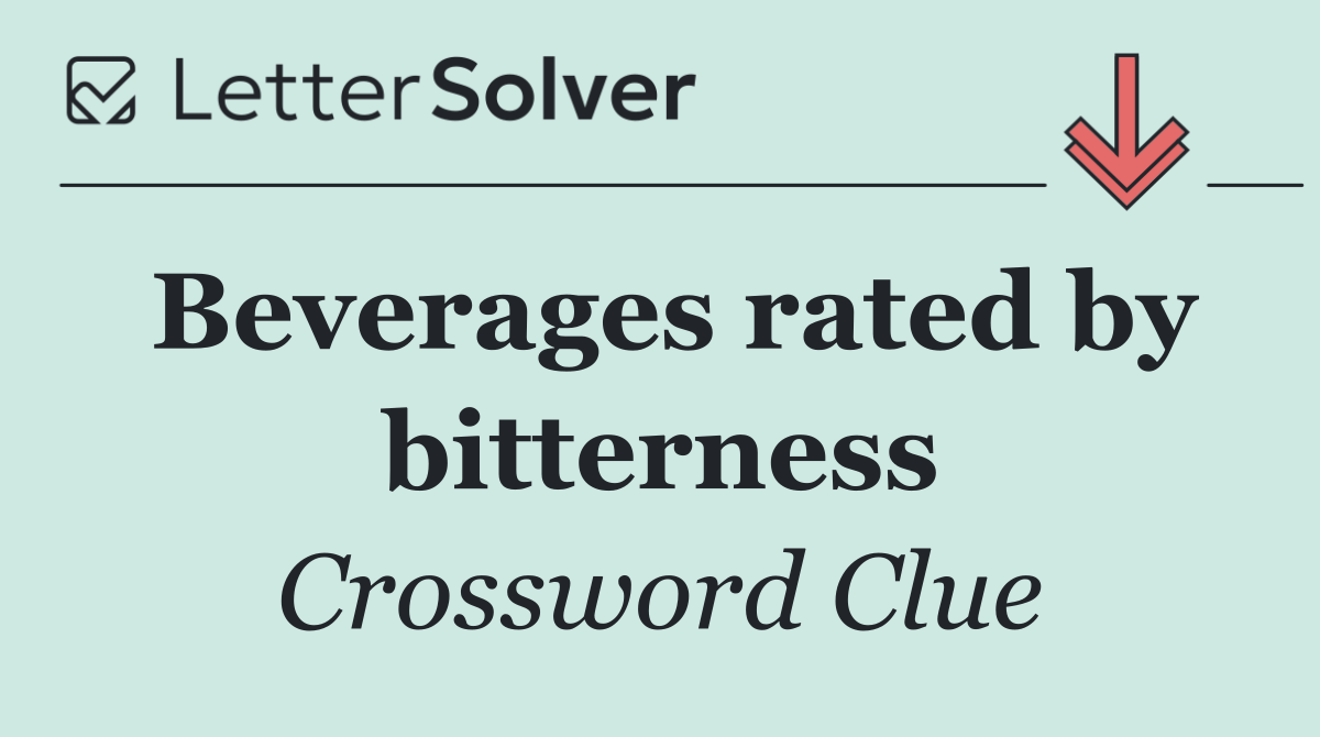 Beverages rated by bitterness