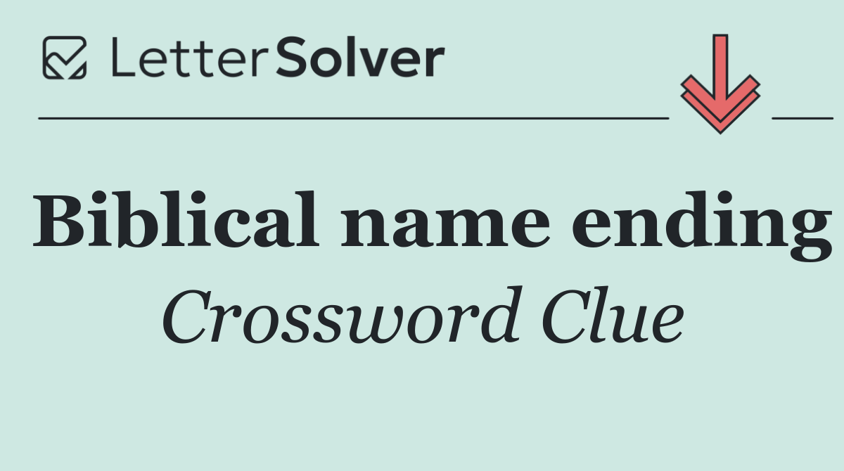 Biblical name ending