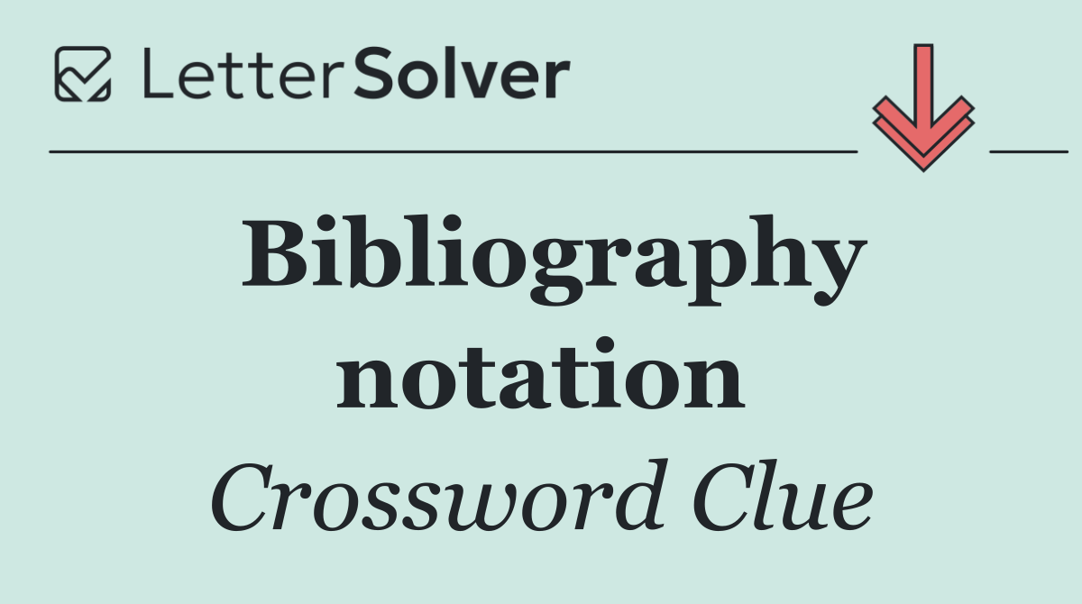 Bibliography notation