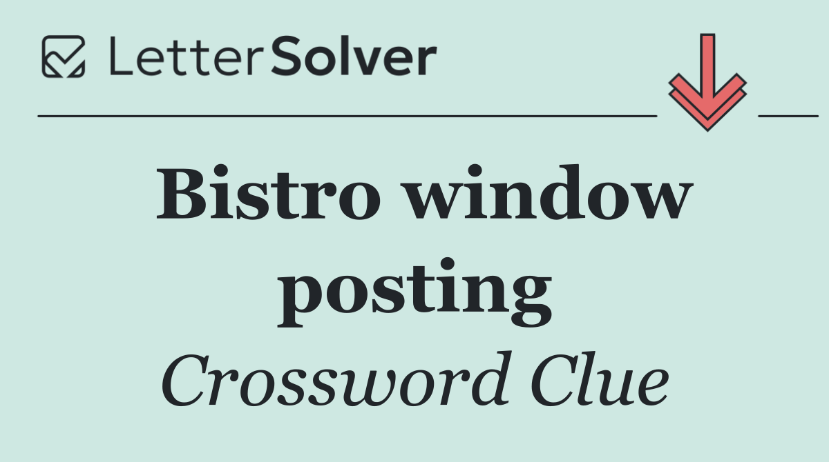 Bistro window posting