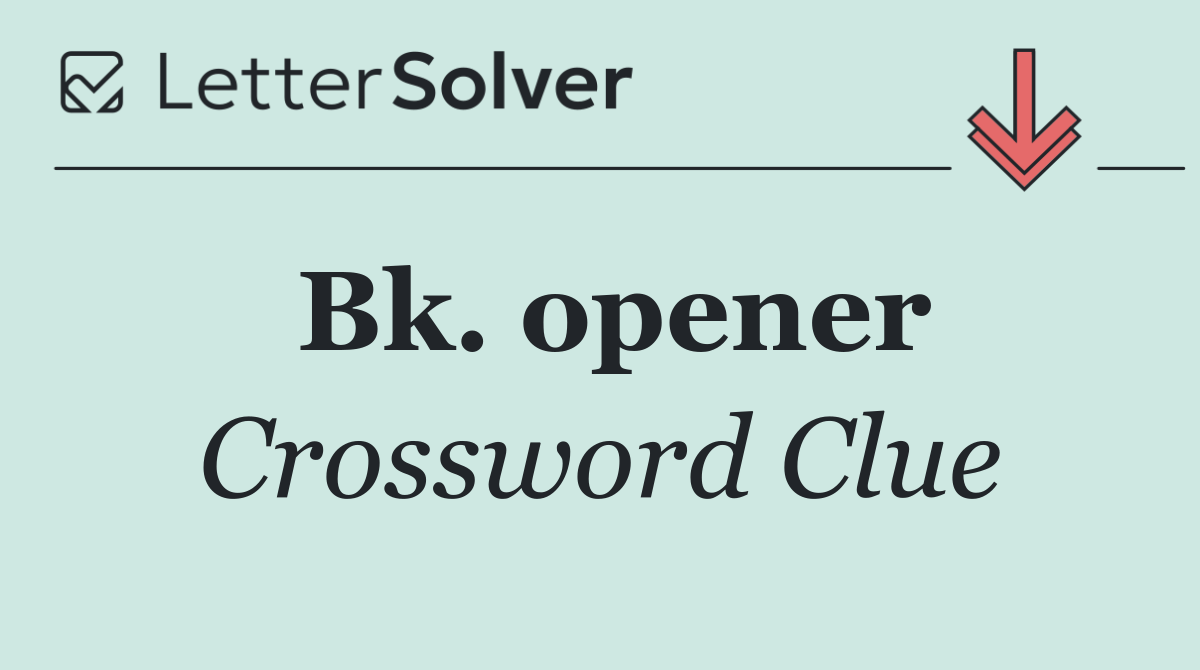 Bk. opener