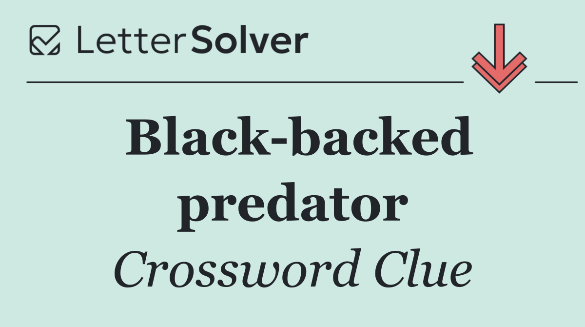 Black backed predator