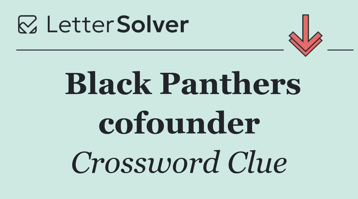 Black Panthers cofounder