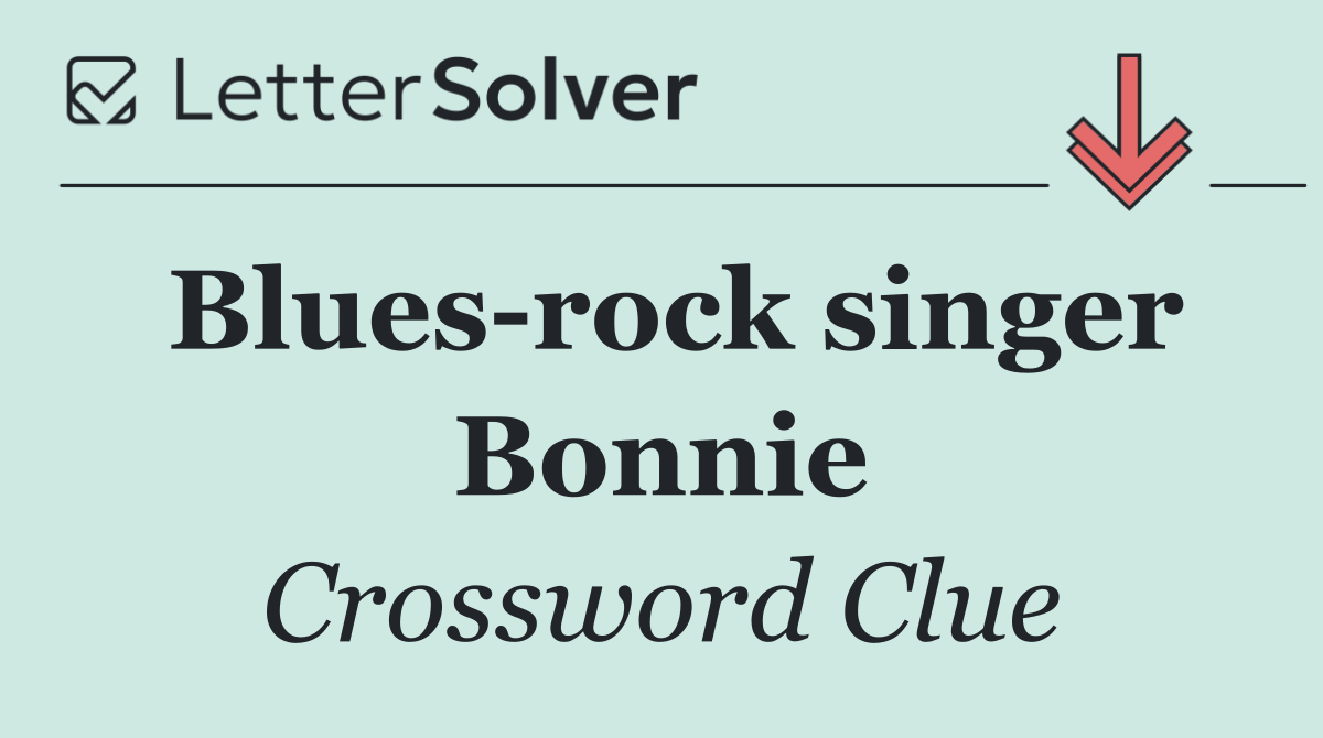 Blues rock singer Bonnie