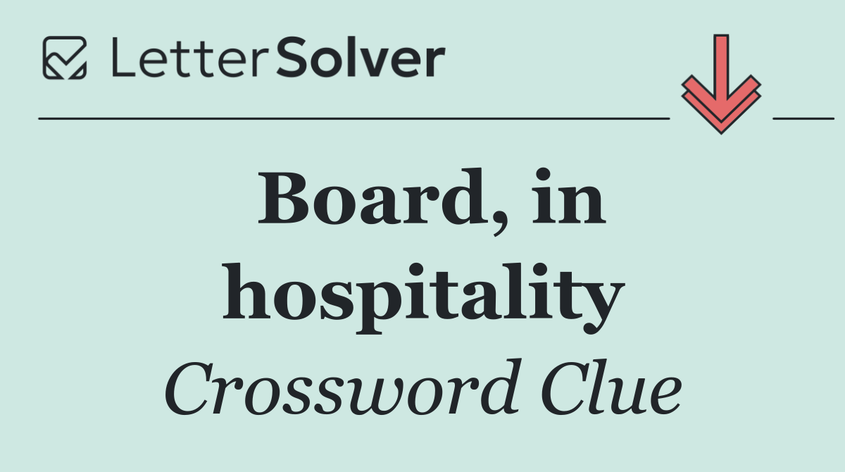 Board, in hospitality