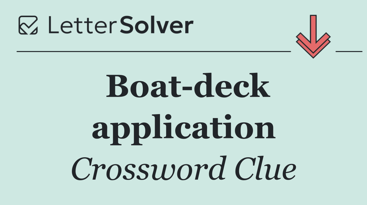 Boat deck application