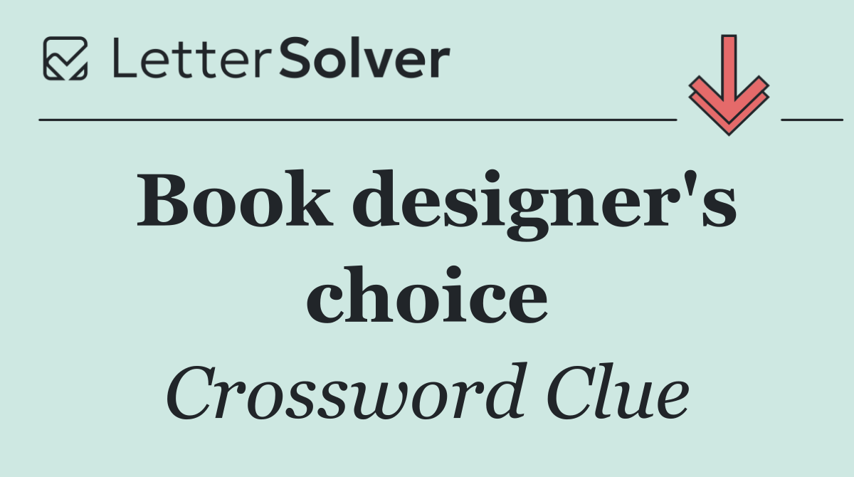 Book designer's choice
