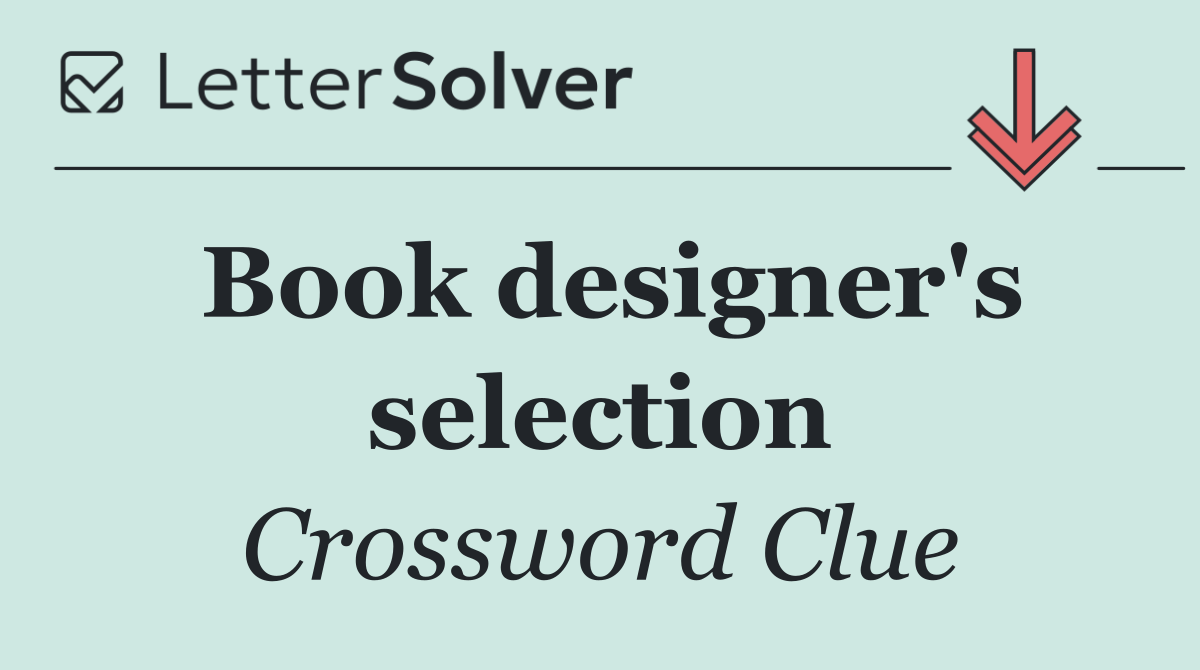 Book designer's selection