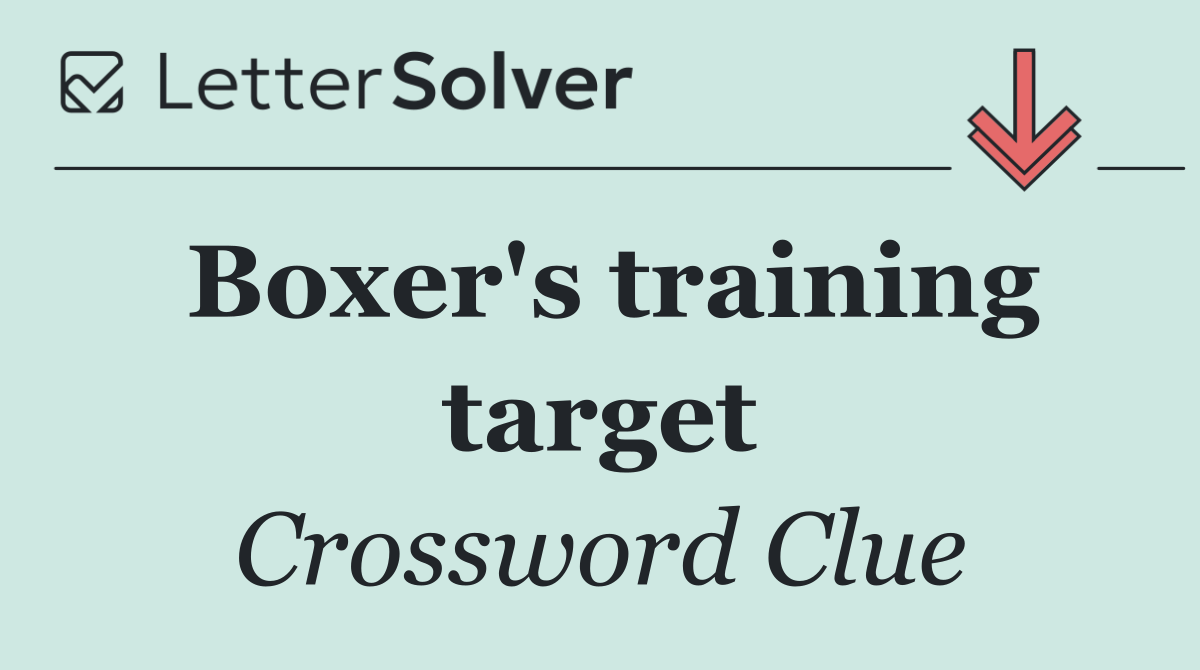 Boxer's training target