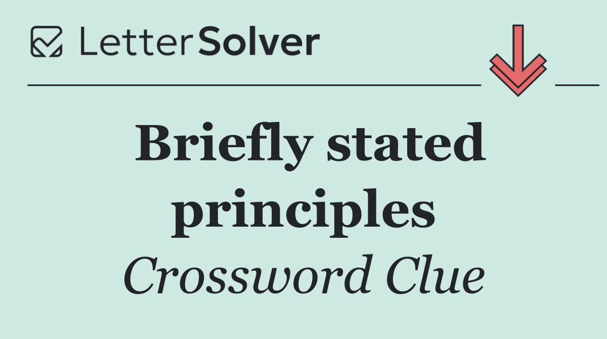 Briefly stated principles