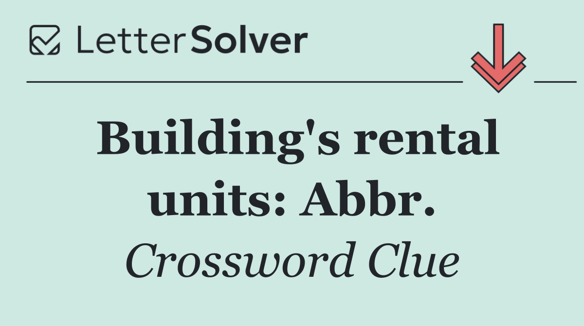 Building's rental units: Abbr.